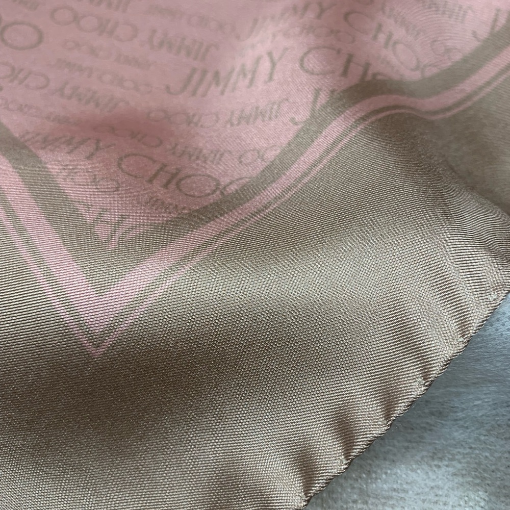 With Box Jimmy Choo Blush and Beige Silk Scarf - Picture 7 of 16